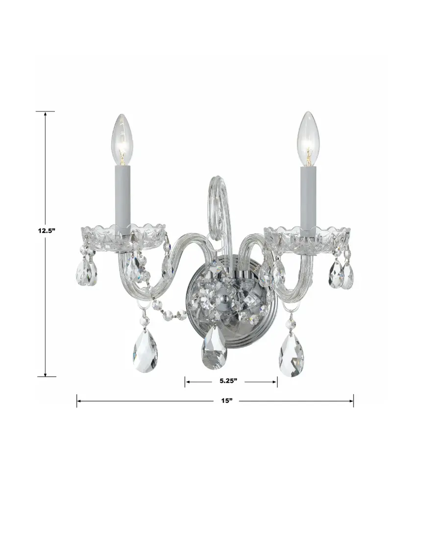 Traditional Crystal 15" Wall Sconce - Image 5