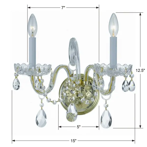 Traditional Crystal 15" Wall Sconce - Image 21