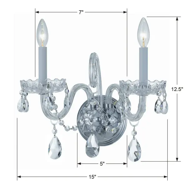 Traditional Crystal 15" Wall Sconce - Image 10