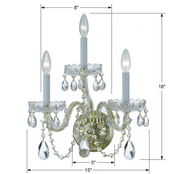 Traditional Crystal 15" Wall Sconce - Image 11