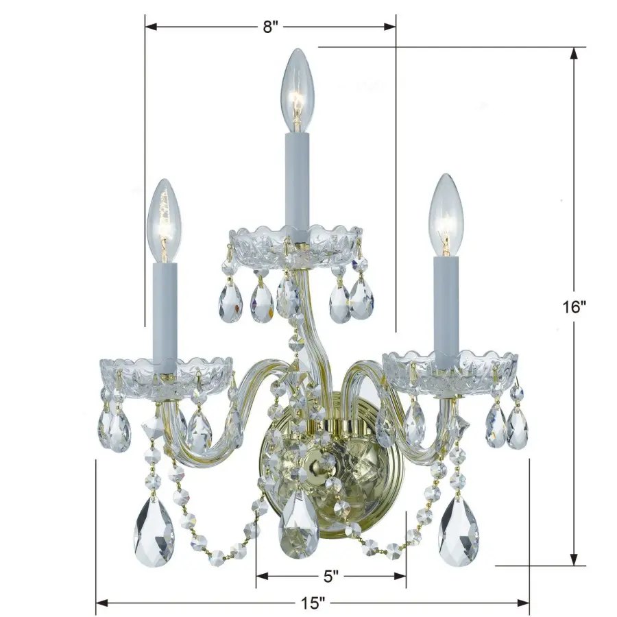 Traditional Crystal 15" Wall Sconce - Image 16