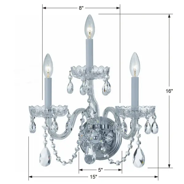 Traditional Crystal 15" Wall Sconce - Image 10