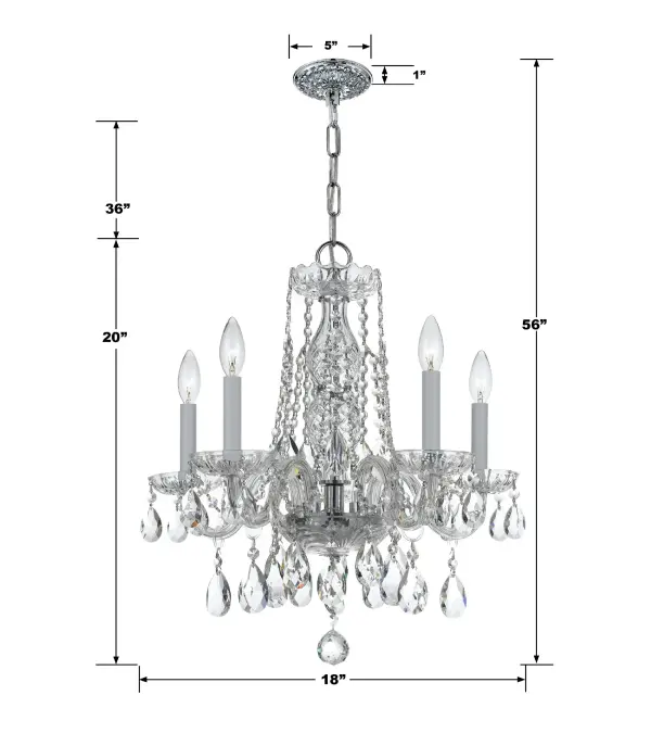 Traditional Crystal 18" Chandelier - Image 3