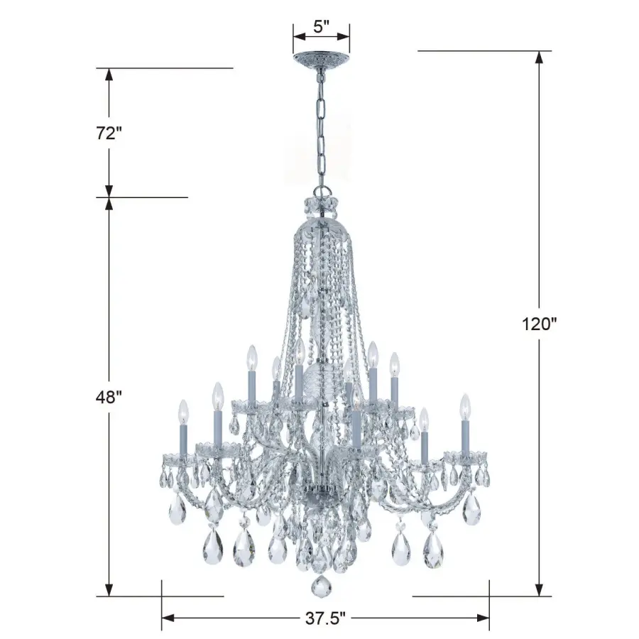 Traditional Crystal 37.5" Chandelier - Image 5