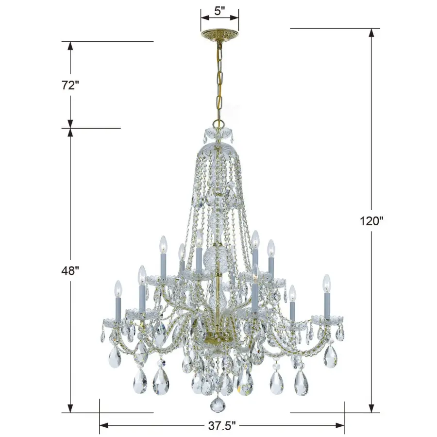 Traditional Crystal 37.5" Chandelier - Image 16