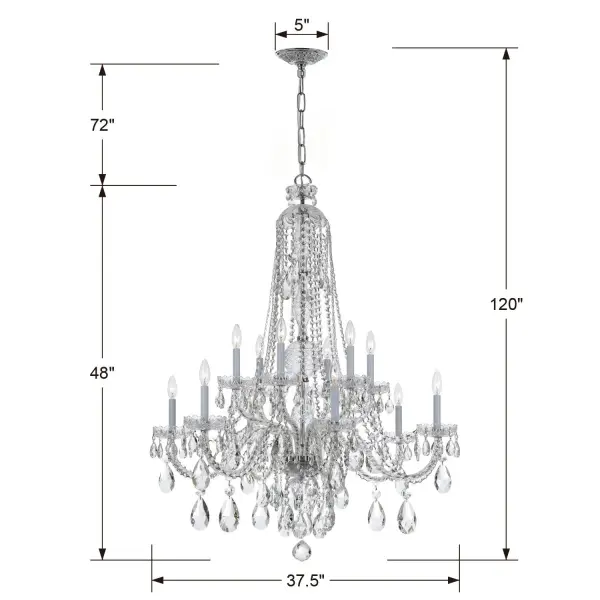 Traditional Crystal 37.5" Chandelier - Image 5