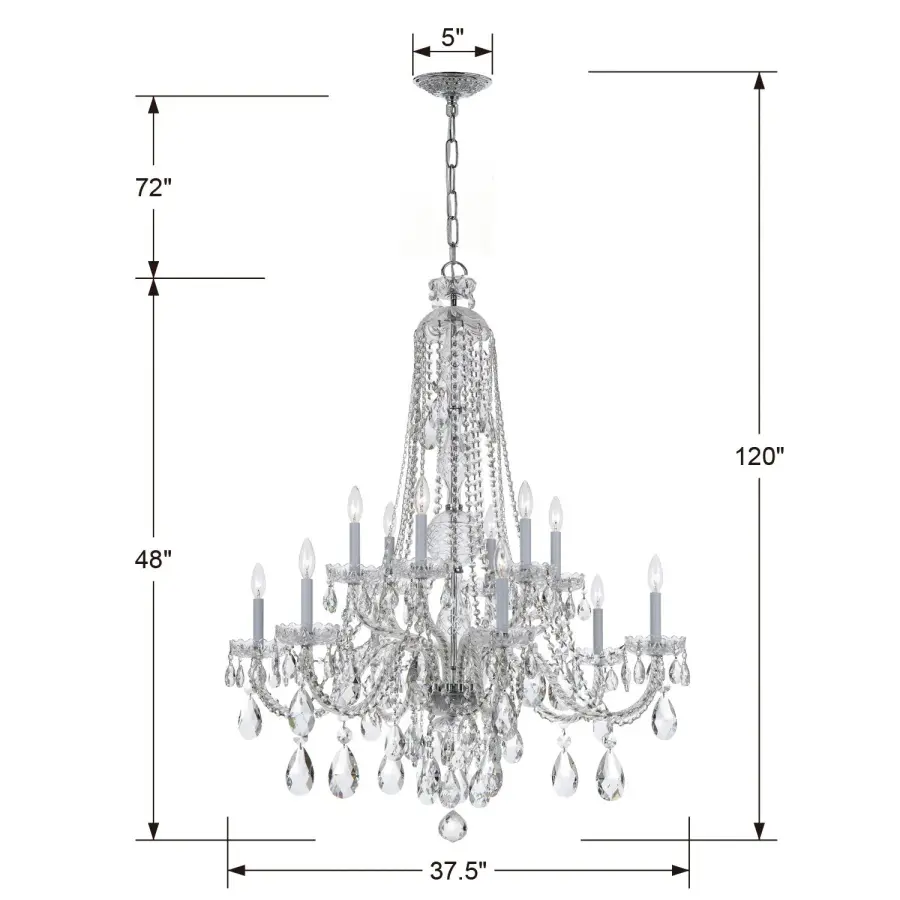 Traditional Crystal 37.5" Chandelier - Image 5
