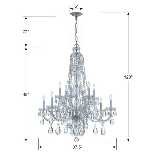 Traditional Crystal 37.5" Chandelier - Image 10