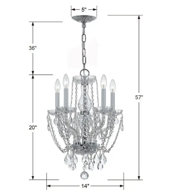 Traditional Crystal 14" Chandelier - Image 3