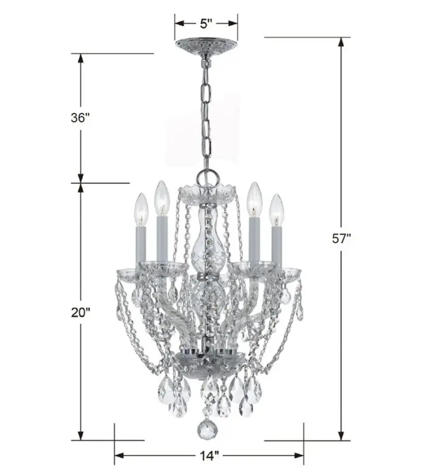 Traditional Crystal 14" Chandelier - Image 3