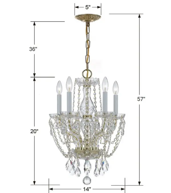 Traditional Crystal 14" Chandelier - Image 7