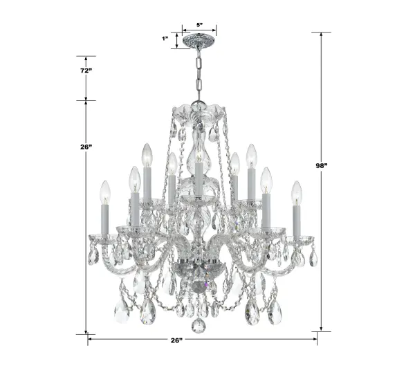 Traditional Crystal 26" Chandelier - Image 5