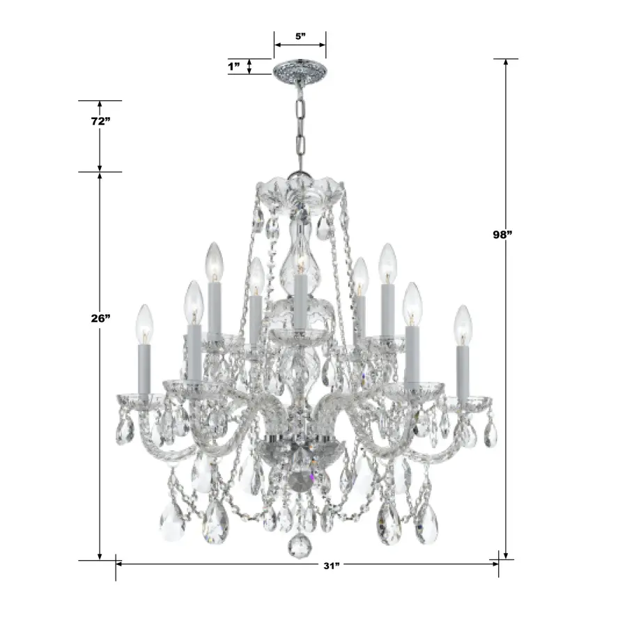 Traditional Crystal 31" Chandelier - Image 5