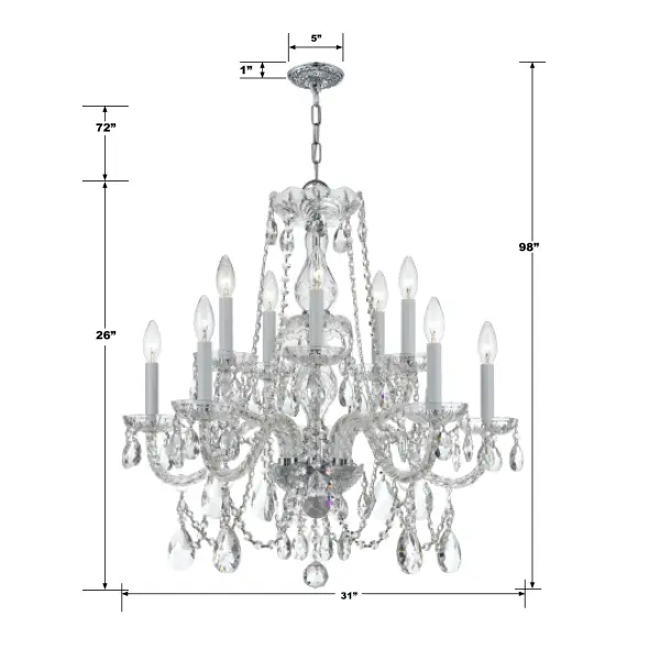 Traditional Crystal 31" Chandelier - Image 10