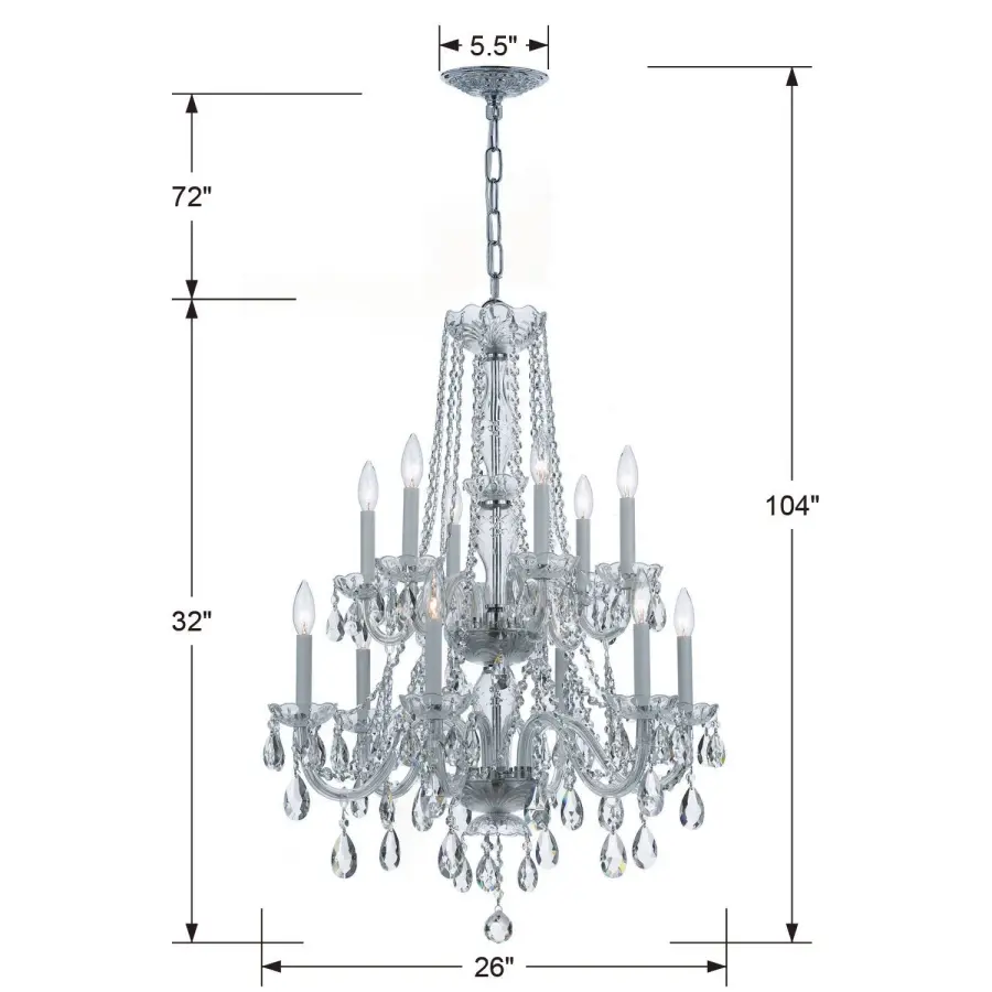 Traditional Crystal 26.5" Chandelier - Image 6