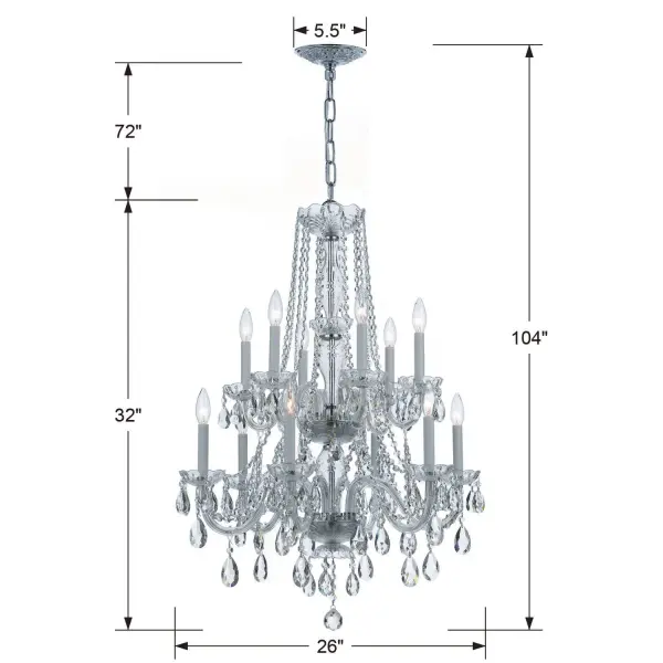 Traditional Crystal 26.5" Chandelier - Image 12