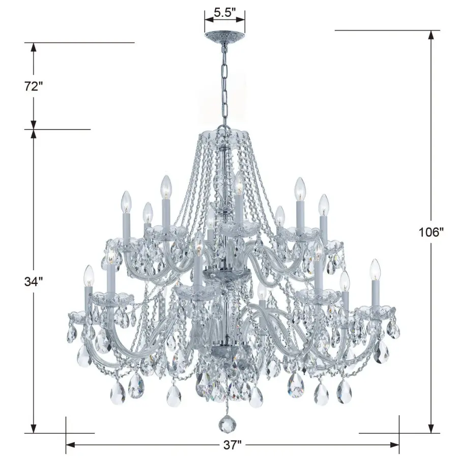 Traditional Crystal 37" Chandelier - Image 6