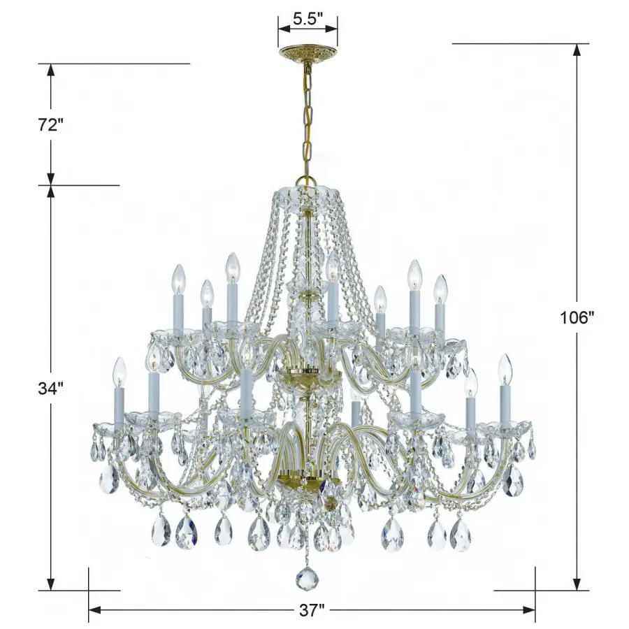 Traditional Crystal 37" Chandelier - Image 10
