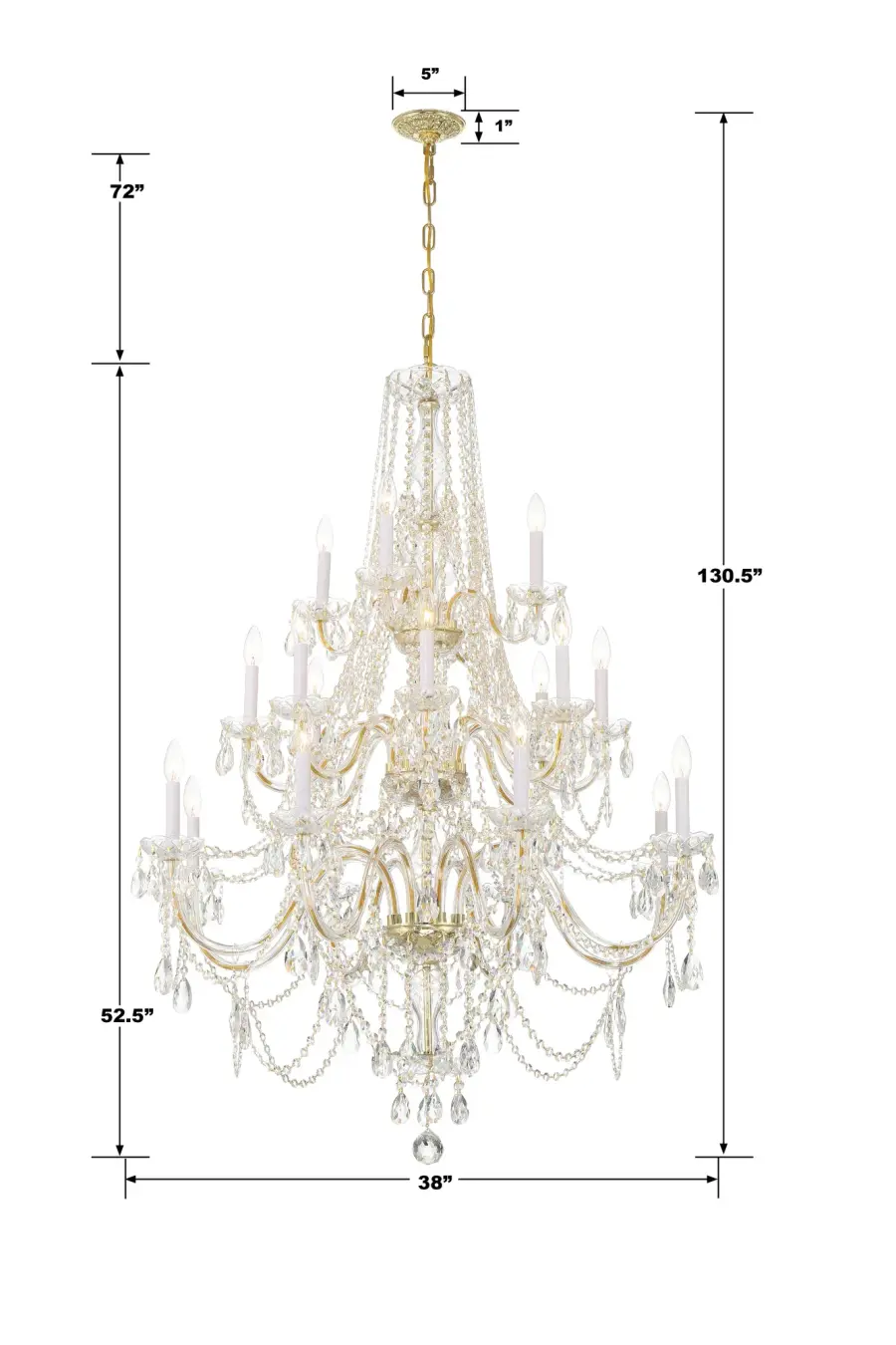 Traditional Crystal 38" Chandelier - Image 11
