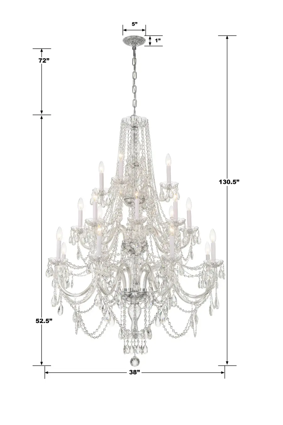 Traditional Crystal 38" Chandelier - Image 5