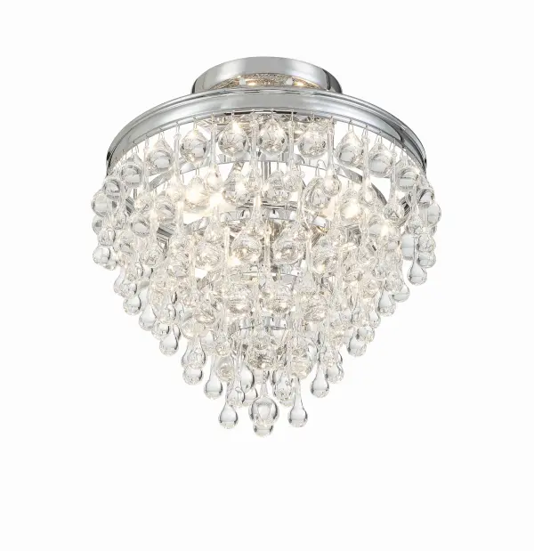 The Calypso brings sophisticated glamour to compact spaces with cascading crystal drops and balls. Its 13-inch profile makes it ideal for rooms with lower ceilings while delivering maximum sparkle and visual impact. - alternate view