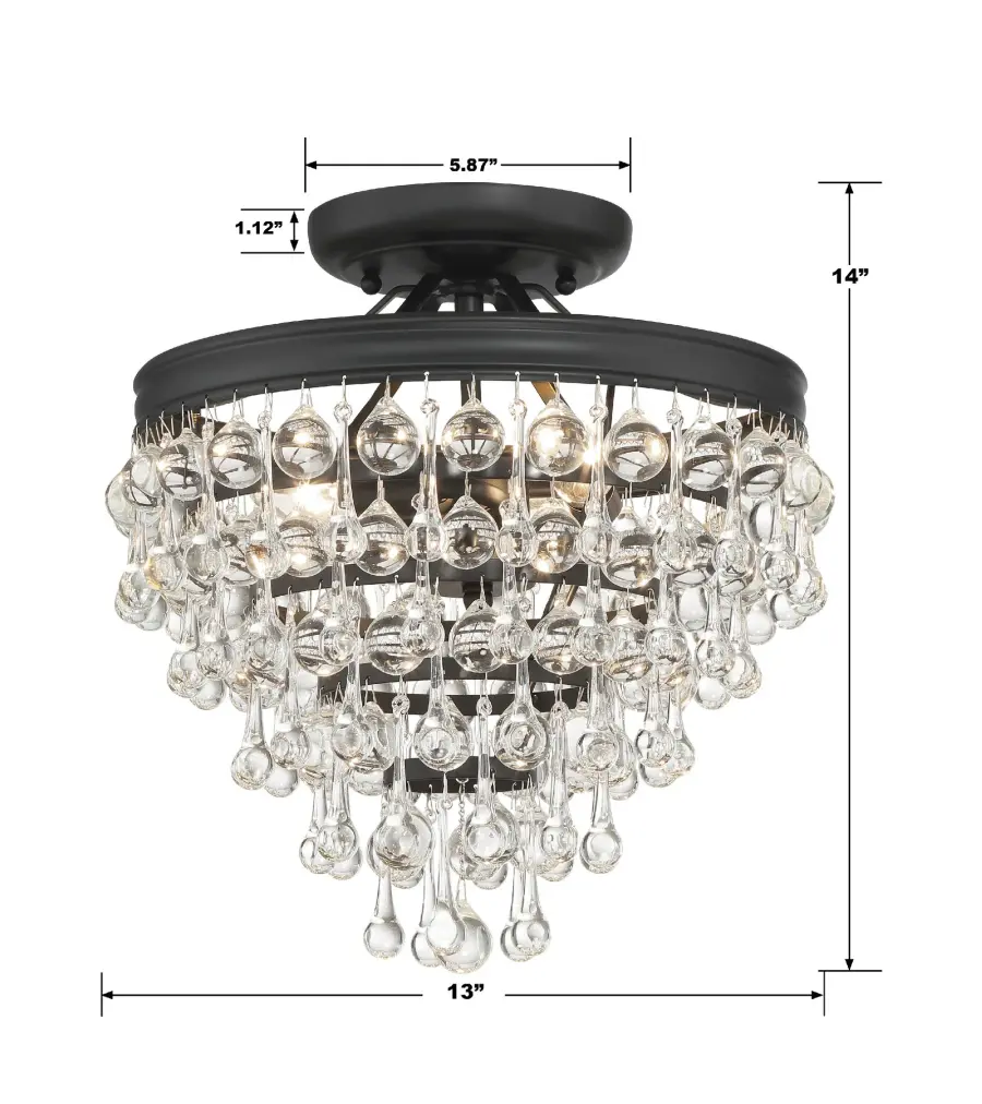 Calypso 13" Semi Flush Mount in Polished Chrome - Image 14