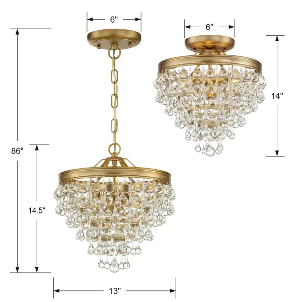 Calypso 13" Semi Flush Mount in Polished Chrome - Image 21