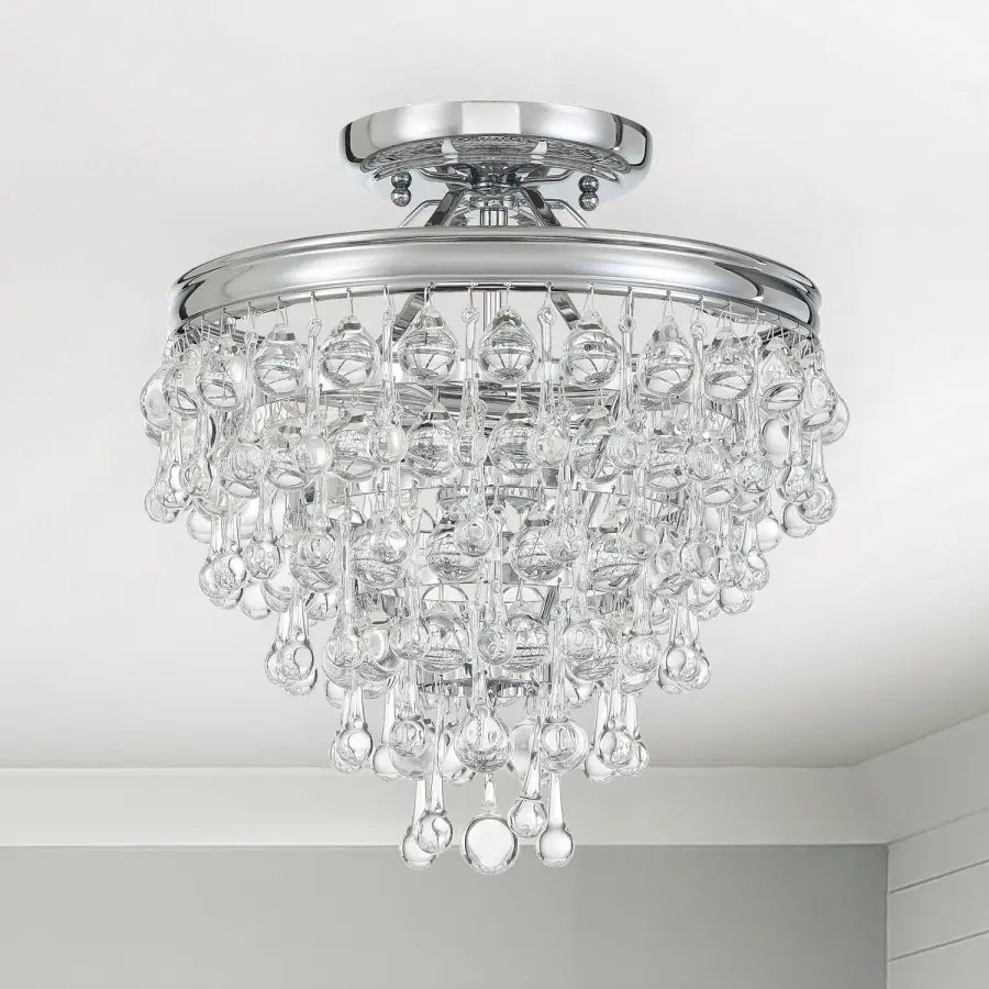 Calypso 13" Semi Flush Mount in Polished Chrome - Image 6