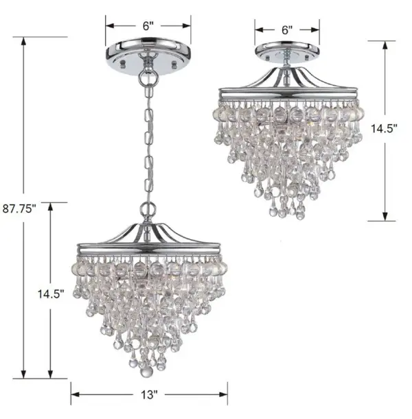 Calypso 13" Semi Flush Mount in Polished Chrome - Image 7