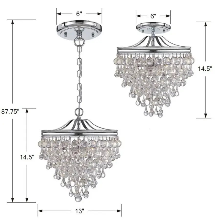 Calypso 13" Semi Flush Mount in Polished Chrome - Image 7