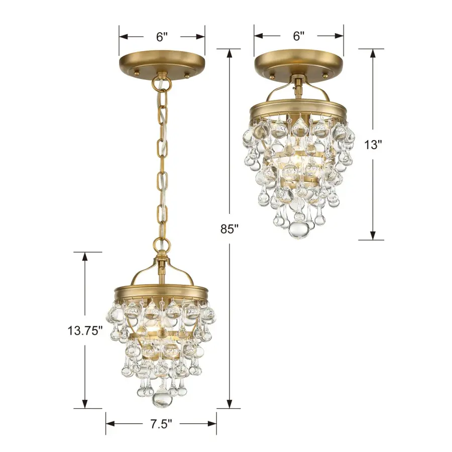 Calypso Semi Flush Mount in Vibrant Gold - Image 20