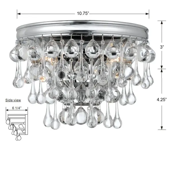 Calypso 10.75" Crystal Sconce - Image 5