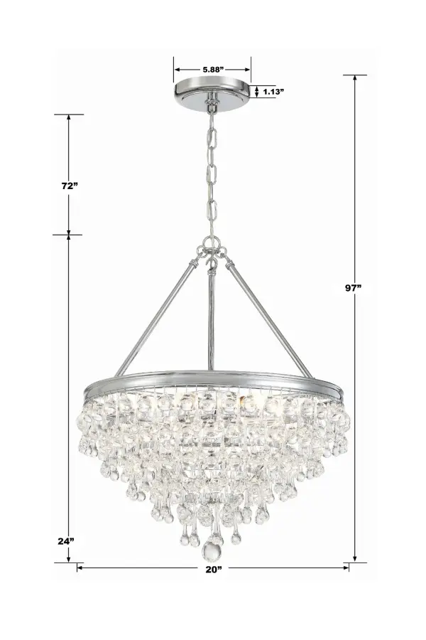 Calypso 20" Polished Chrome Chandelier - Image 5