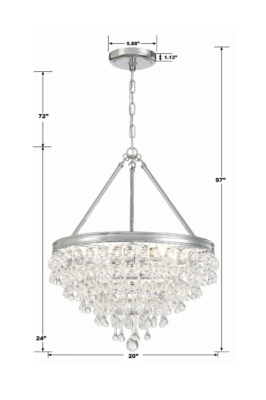 Calypso 20" Polished Chrome Chandelier - Image 5