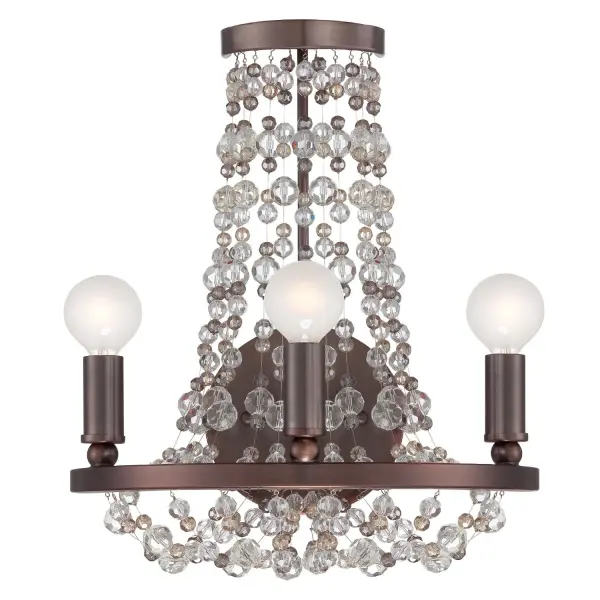 Elegant Crystal Beaded Sconce with Jeweled Design - Image 1
