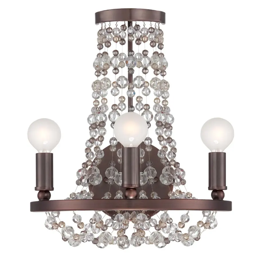 Elegant Crystal Beaded Sconce with Jeweled Design - Image 1