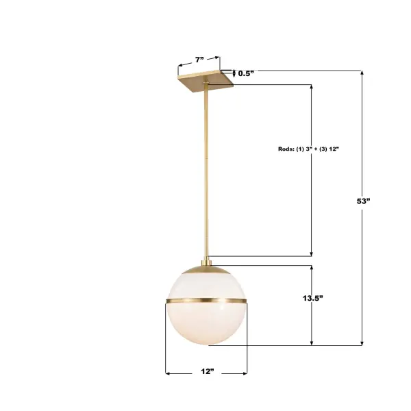 Truax 12" Aged Brass Pendant - Image 5