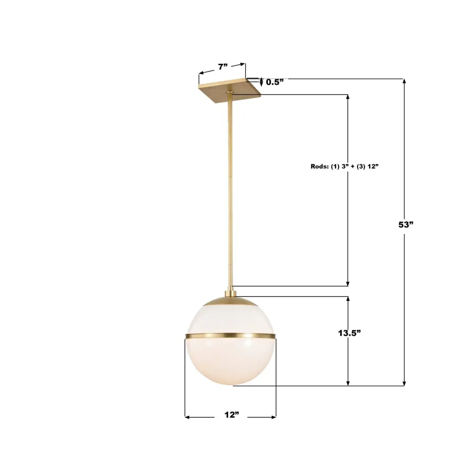 Truax 12" Aged Brass Pendant - Image 5