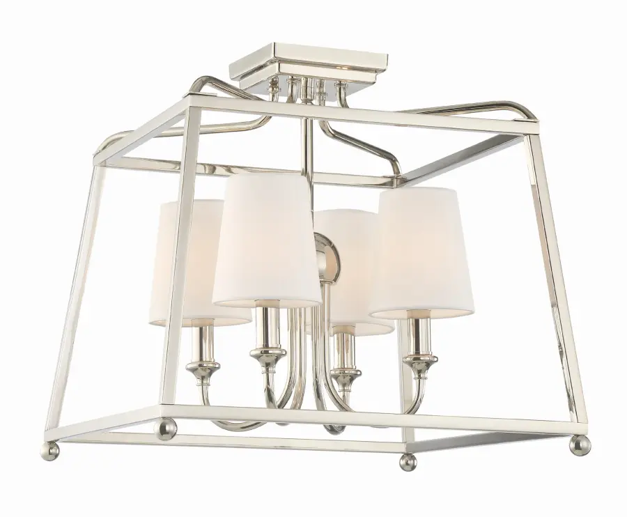 Sylvan 16" Semi Flush Mount in Black Forged - Image 1