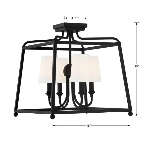 Sylvan 16" Semi Flush Mount in Black Forged - Image 12