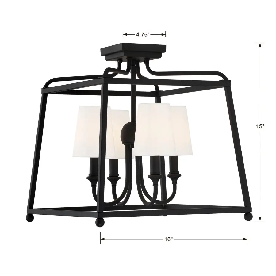 Sylvan 16" Semi Flush Mount in Black Forged - Image 12