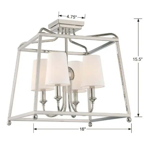 Sylvan 16" Semi Flush Mount in Black Forged - Image 6