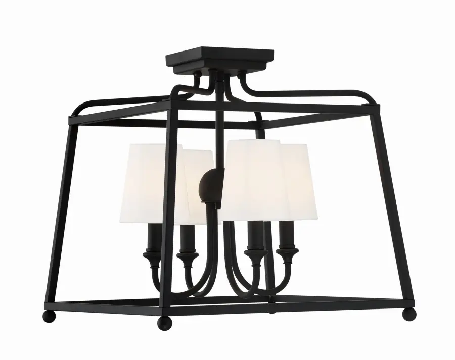Sylvan 16" Semi Flush Mount in Black Forged - Image 8