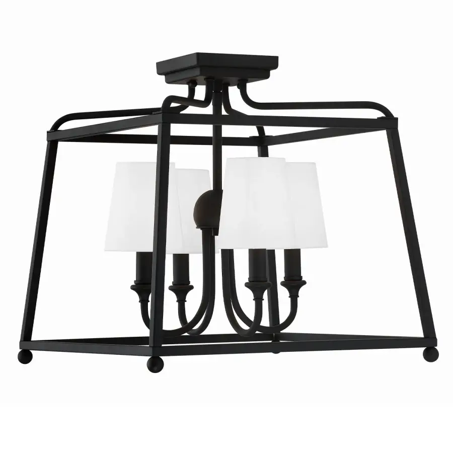 Sylvan 16" Semi Flush Mount in Black Forged - Image 9
