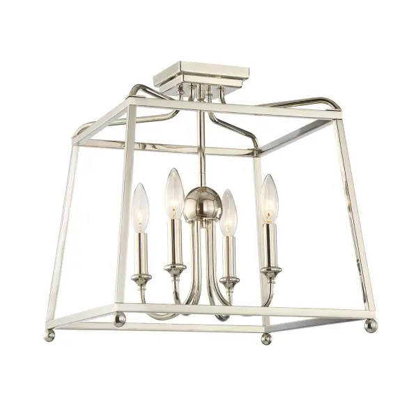 The Libby Langdon-designed Sylvan semi flush mount combines classic sophistication with modern sensibility. Its open-air metal frame creates visual spaciousness while delicate lines add refined detail to any ceiling.