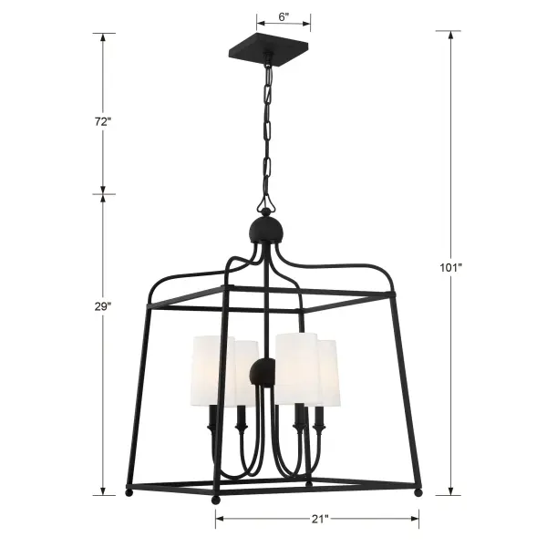Sylvan 21.5" Chandelier in Black Forged - Image 13