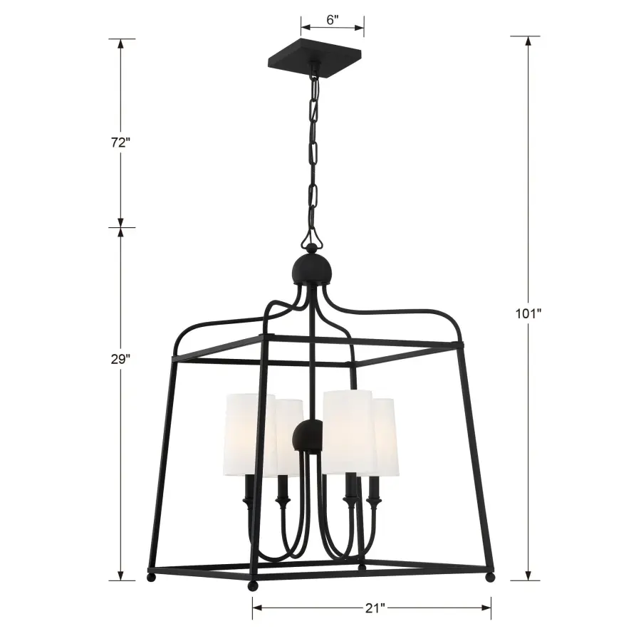 Sylvan 21.5" Chandelier in Black Forged - Image 13