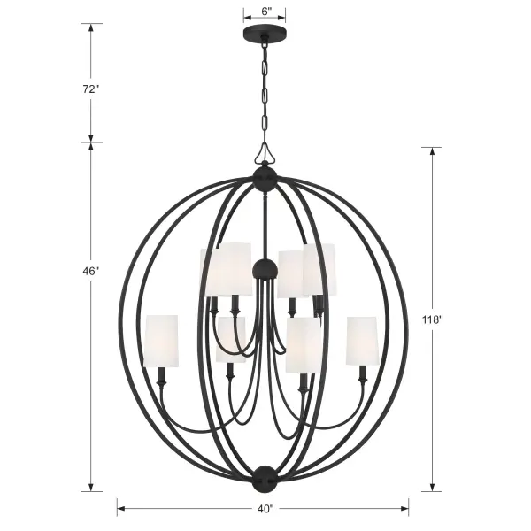 Sylvan 40" Chandelier in Polished Nickel - Image 13