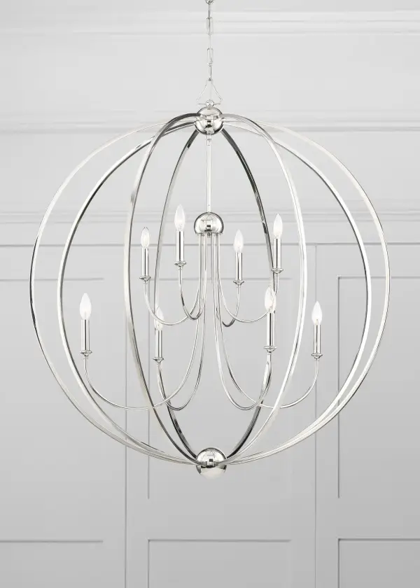 Sylvan 40" Chandelier in Polished Nickel - Image 5