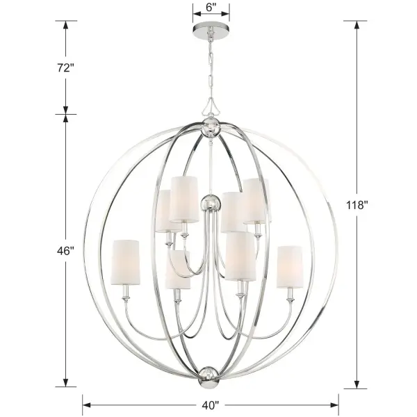 Sylvan 40" Chandelier in Polished Nickel - Image 6